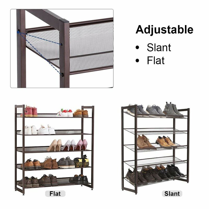 Stackable Shoe hot Rack 15 pair Brown